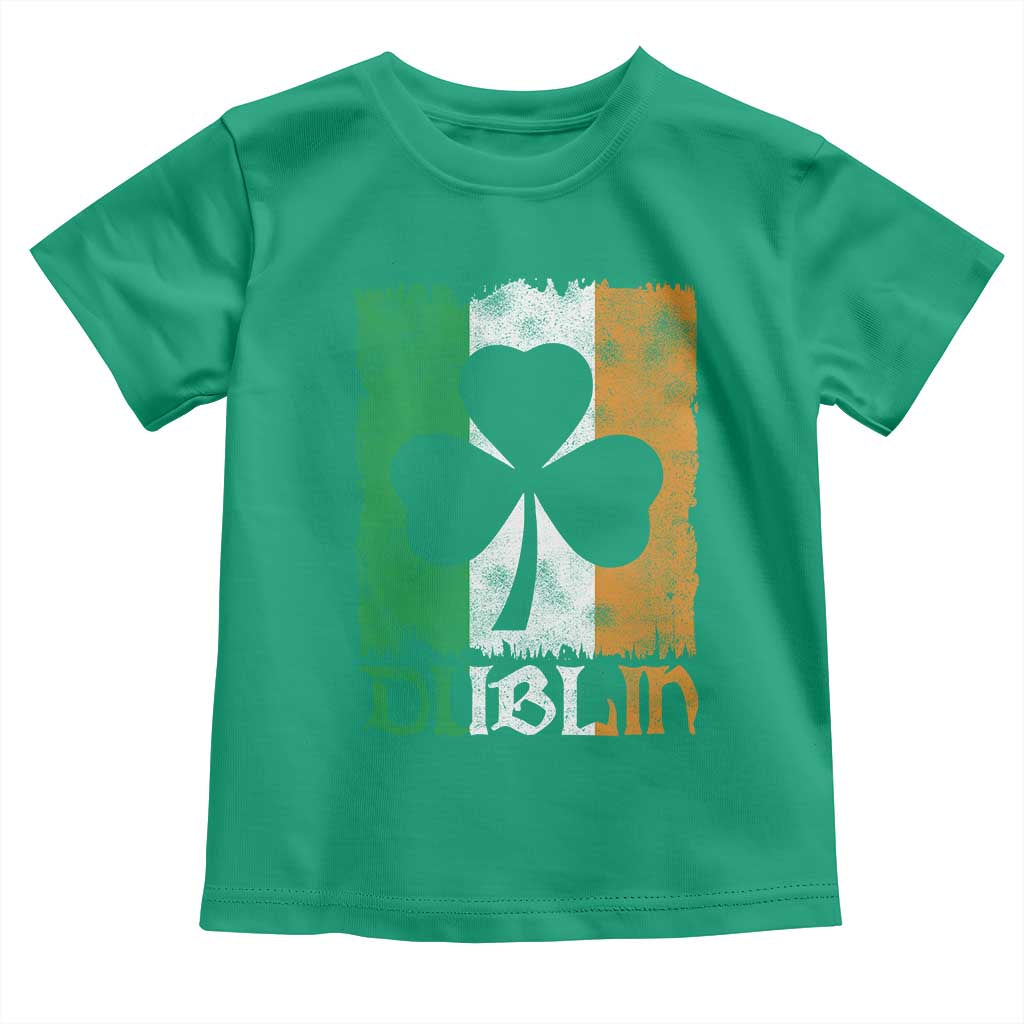 Dublin Ireland St Patricks Day Toddler T Shirt Distressed Shamrock Vintage Irish Flag