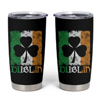 Dublin Ireland St Patricks Day Tumbler Cup Distressed Shamrock Vintage Irish Flag