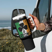 Dublin Ireland St Patricks Day Tumbler With Handle Distressed Shamrock Vintage Irish Flag