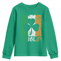 Dublin Ireland St Patricks Day Youth Sweatshirt Distressed Shamrock Vintage Irish Flag