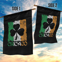 Chicago IL St Patricks Day Garden Flag Distressed Shamrock Vintage Irish Flag