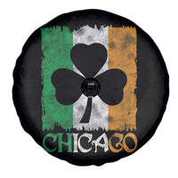Chicago IL St Patricks Day Spare Tire Cover Distressed Shamrock Vintage Irish Flag