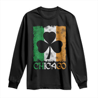 Chicago IL St Patricks Day Long Sleeve Shirt Distressed Shamrock Vintage Irish Flag