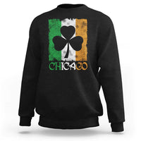 Chicago IL St Patricks Day Sweatshirt Distressed Shamrock Vintage Irish Flag