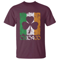 Chicago IL St Patricks Day T Shirt Distressed Shamrock Vintage Irish Flag