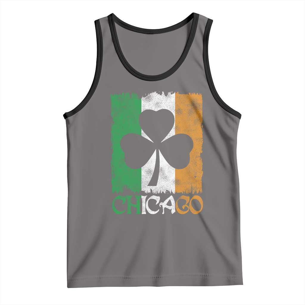Chicago IL St Patricks Day Tank Top Distressed Shamrock Vintage Irish Flag