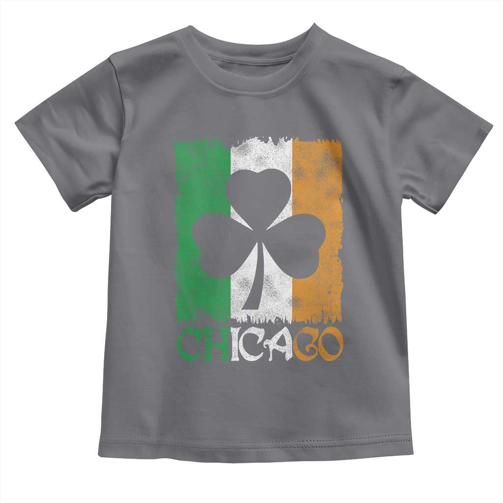 Chicago IL St Patricks Day Toddler T Shirt Distressed Shamrock Vintage Irish Flag