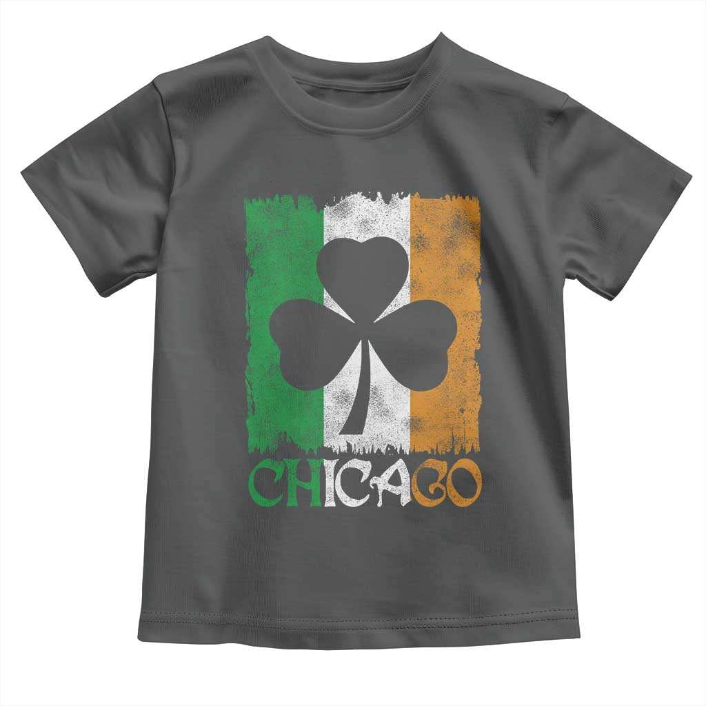 Chicago IL St Patricks Day Toddler T Shirt Distressed Shamrock Vintage Irish Flag