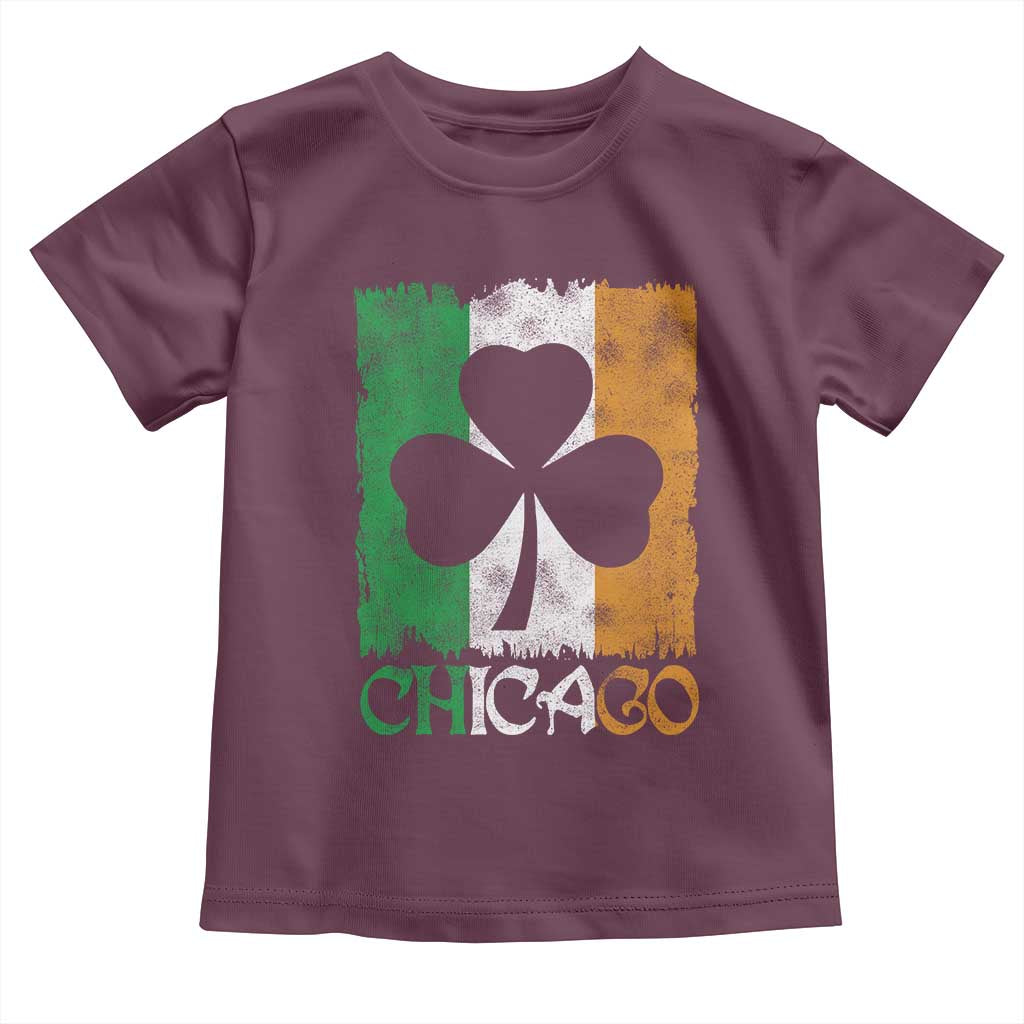 Chicago IL St Patricks Day Toddler T Shirt Distressed Shamrock Vintage Irish Flag