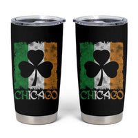 Chicago IL St Patricks Day Tumbler Cup Distressed Shamrock Vintage Irish Flag