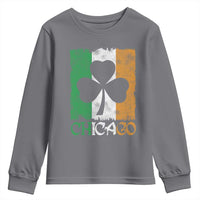 Chicago IL St Patricks Day Youth Sweatshirt Distressed Shamrock Vintage Irish Flag