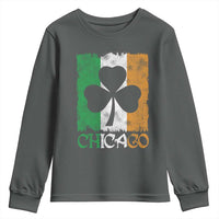 Chicago IL St Patricks Day Youth Sweatshirt Distressed Shamrock Vintage Irish Flag