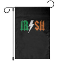 Funny Irish Rocker St Patricks Day Lightning Bolt Rock Music Lover Garden Flag