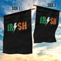 Funny Irish Rocker St Patricks Day Lightning Bolt Rock Music Lover Garden Flag