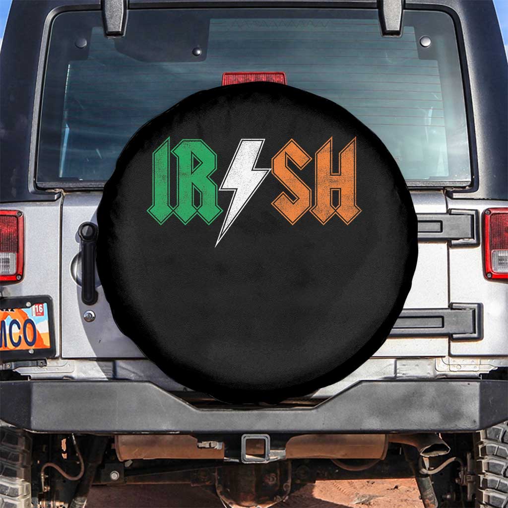 Funny Irish Rocker St Patricks Day Lightning Bolt Rock Music Lover Spare Tire Cover