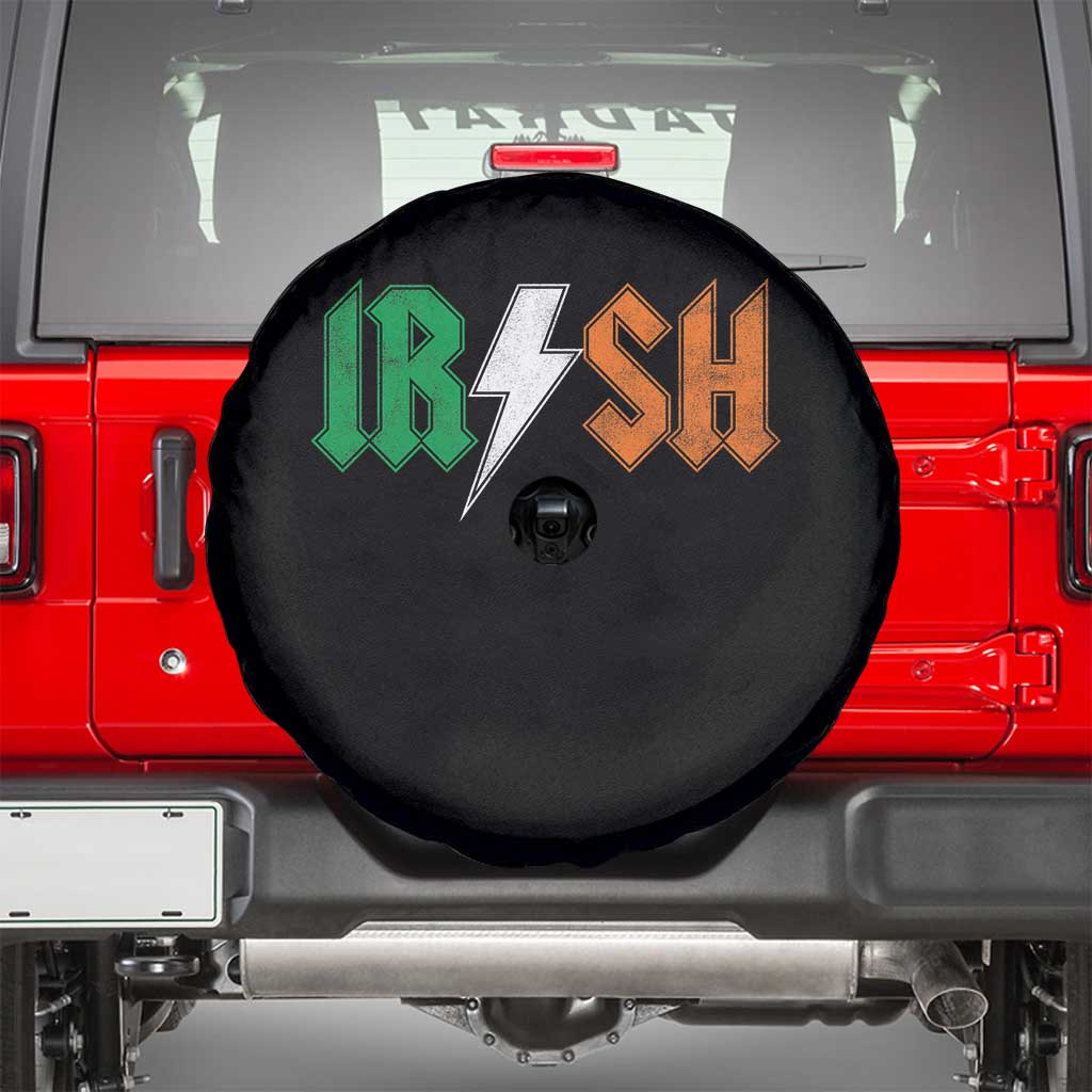 Funny Irish Rocker St Patricks Day Lightning Bolt Rock Music Lover Spare Tire Cover