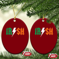 Funny Irish Rocker St Patricks Day Lightning Bolt Rock Music Lover Ceramic Ornament