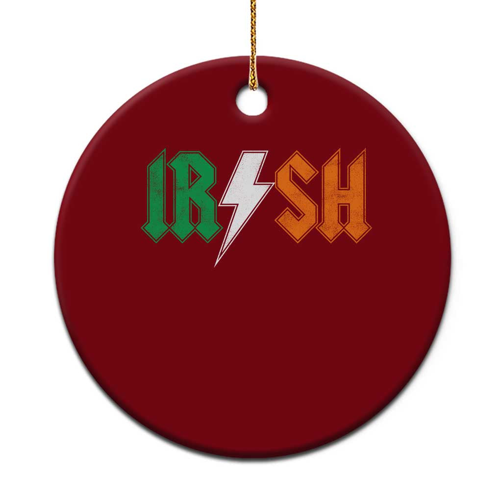 Funny Irish Rocker St Patricks Day Lightning Bolt Rock Music Lover Ceramic Ornament