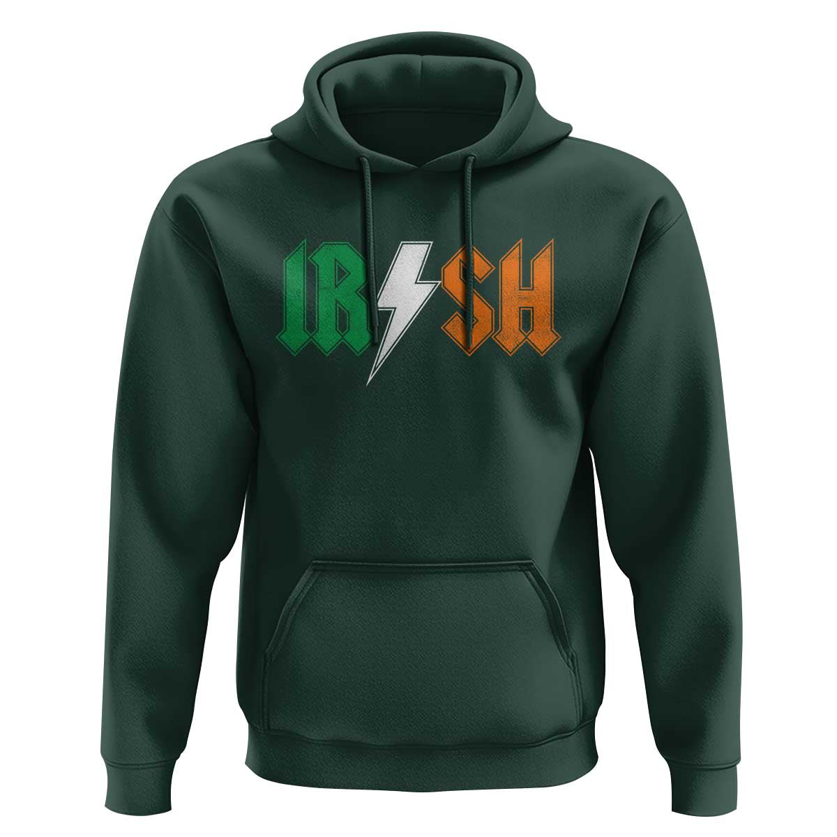 Funny Irish Rocker St Patricks Day Lightning Bolt Rock Music Lover Hoodie