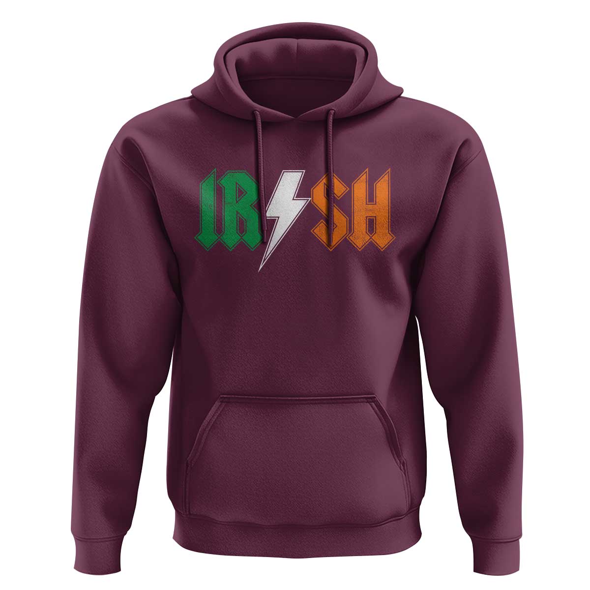 Funny Irish Rocker St Patricks Day Lightning Bolt Rock Music Lover Hoodie