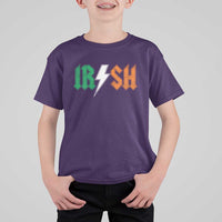 Funny Irish Rocker St Patricks Day Lightning Bolt Rock Music Lover T Shirt For Kid