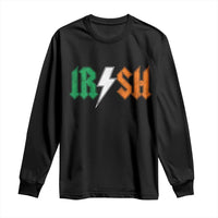 Funny Irish Rocker St Patricks Day Lightning Bolt Rock Music Lover Long Sleeve Shirt