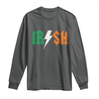 Funny Irish Rocker St Patricks Day Lightning Bolt Rock Music Lover Long Sleeve Shirt