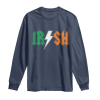 Funny Irish Rocker St Patricks Day Lightning Bolt Rock Music Lover Long Sleeve Shirt