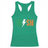 Funny Irish Rocker St Patricks Day Lightning Bolt Rock Music Lover Racerback Tank Top