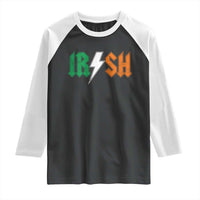 Funny Irish Rocker St Patricks Day Lightning Bolt Rock Music Lover Raglan Shirt