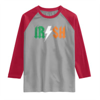 Funny Irish Rocker St Patricks Day Lightning Bolt Rock Music Lover Raglan Shirt