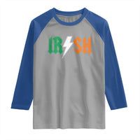 Funny Irish Rocker St Patricks Day Lightning Bolt Rock Music Lover Raglan Shirt