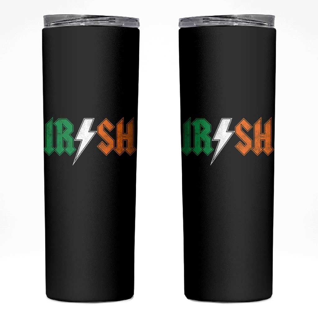 Funny Irish Rocker St Patricks Day Lightning Bolt Rock Music Lover Skinny Tumbler