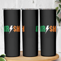 Funny Irish Rocker St Patricks Day Lightning Bolt Rock Music Lover Skinny Tumbler