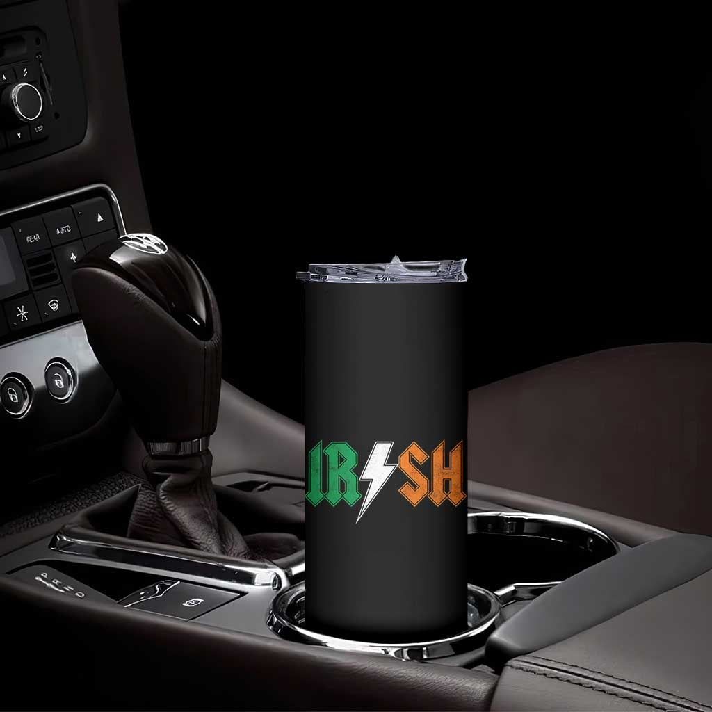 Funny Irish Rocker St Patricks Day Lightning Bolt Rock Music Lover Skinny Tumbler