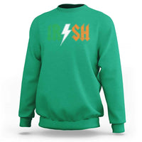 Funny Irish Rocker St Patricks Day Lightning Bolt Rock Music Lover Sweatshirt