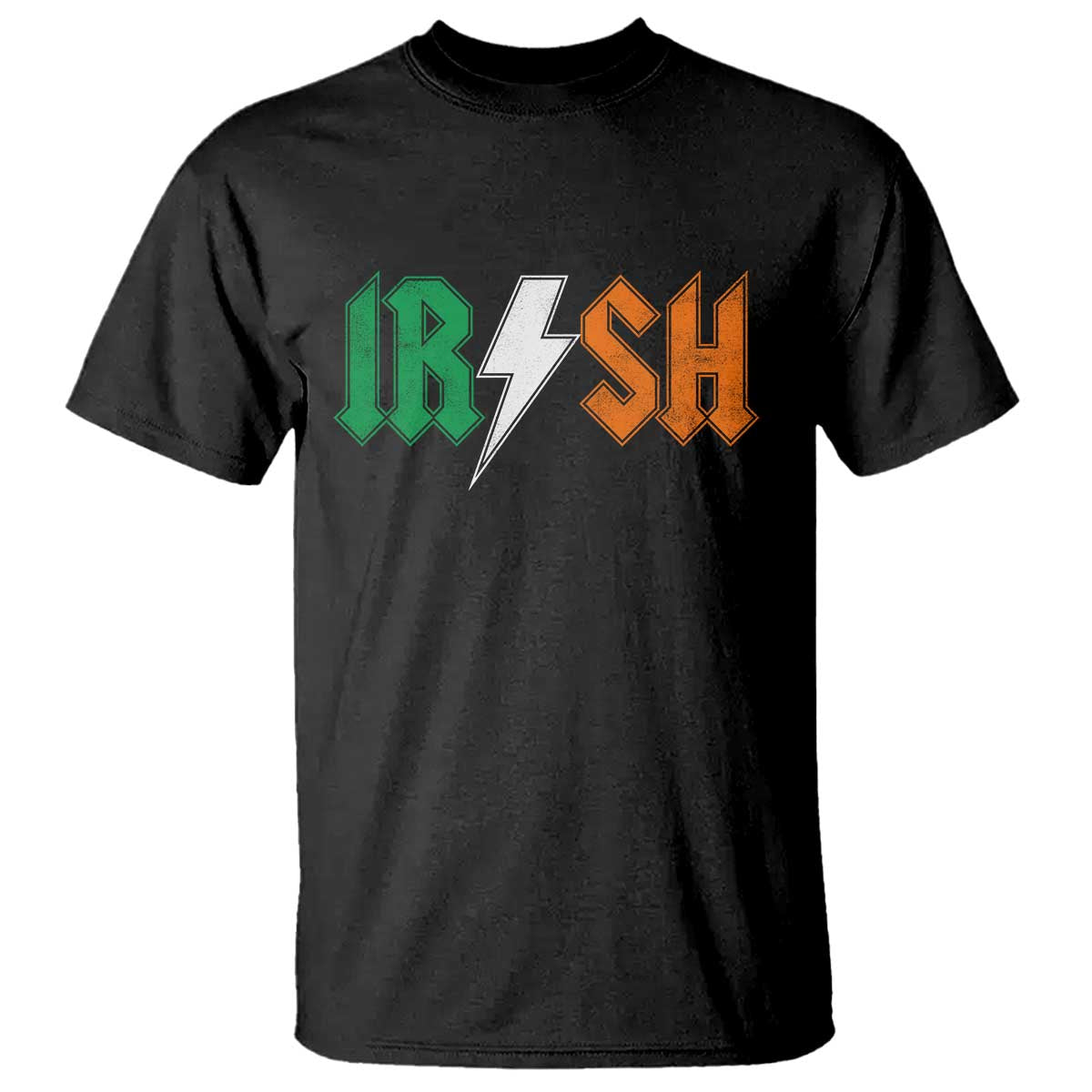 Funny Irish Rocker St Patricks Day Lightning Bolt Rock Music Lover T Shirt