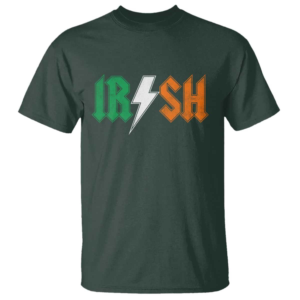 Funny Irish Rocker St Patricks Day Lightning Bolt Rock Music Lover T Shirt