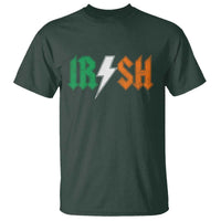Funny Irish Rocker St Patricks Day Lightning Bolt Rock Music Lover T Shirt