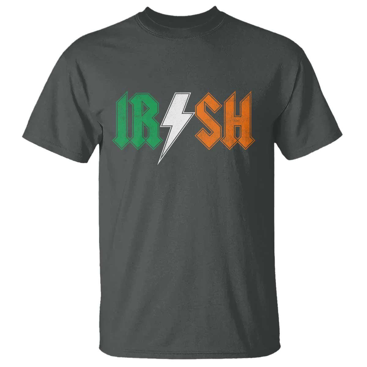 Funny Irish Rocker St Patricks Day Lightning Bolt Rock Music Lover T Shirt