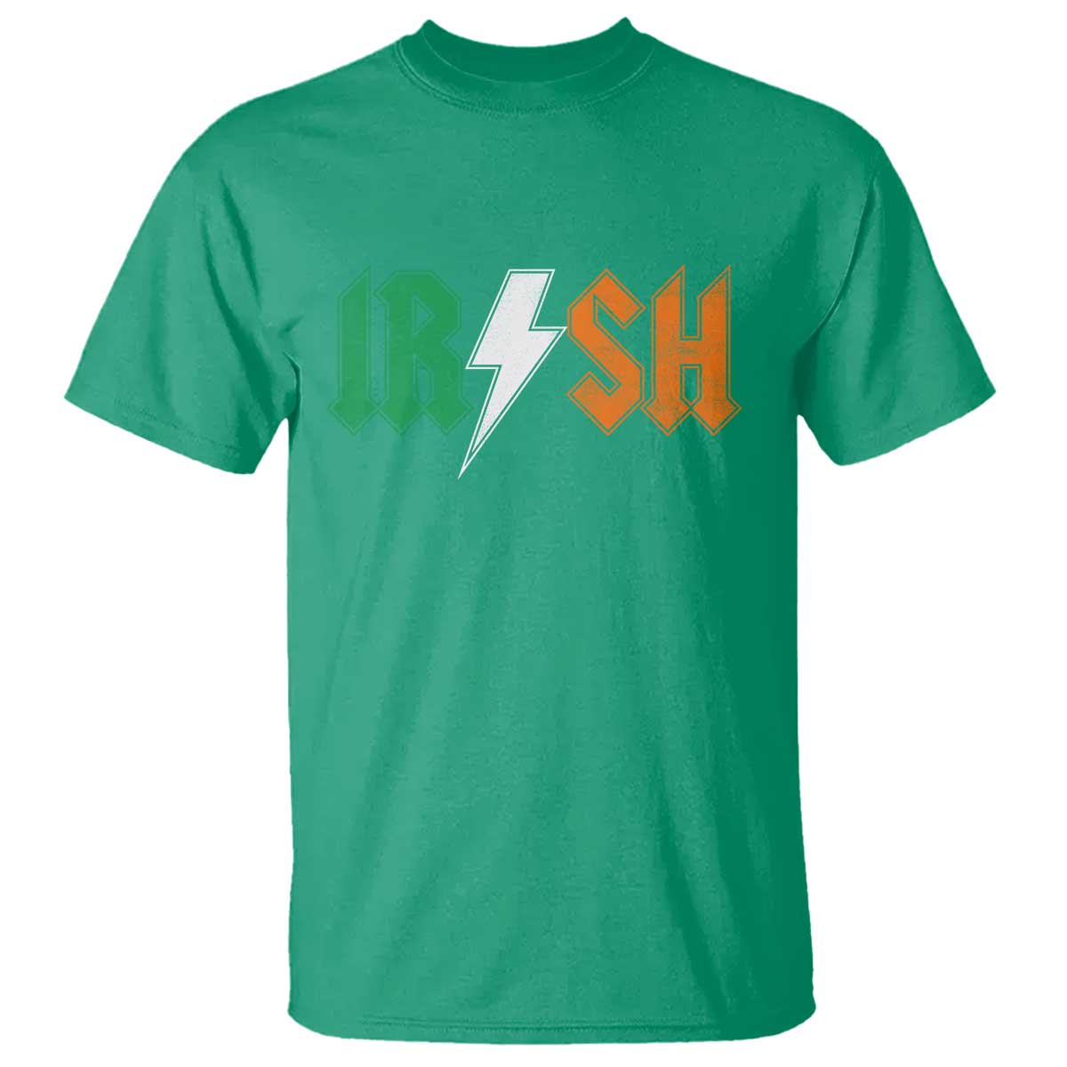 Funny Irish Rocker St Patricks Day Lightning Bolt Rock Music Lover T Shirt