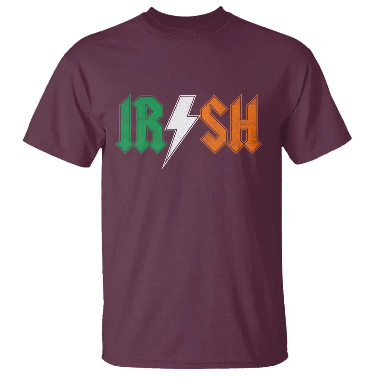 Funny Irish Rocker St Patricks Day Lightning Bolt Rock Music Lover T Shirt