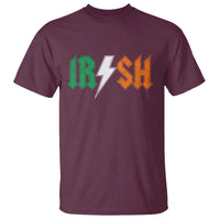 Funny Irish Rocker St Patricks Day Lightning Bolt Rock Music Lover T Shirt