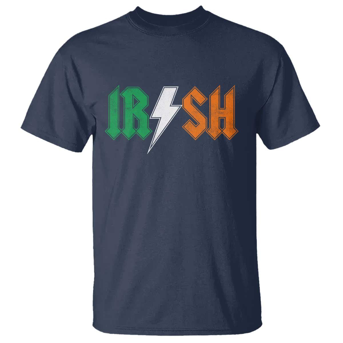 Funny Irish Rocker St Patricks Day Lightning Bolt Rock Music Lover T Shirt