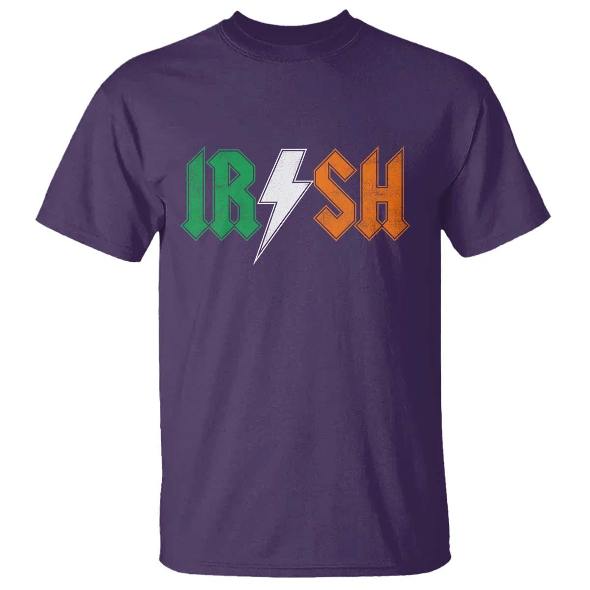 Funny Irish Rocker St Patricks Day Lightning Bolt Rock Music Lover T Shirt