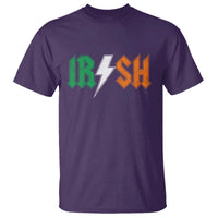 Funny Irish Rocker St Patricks Day Lightning Bolt Rock Music Lover T Shirt