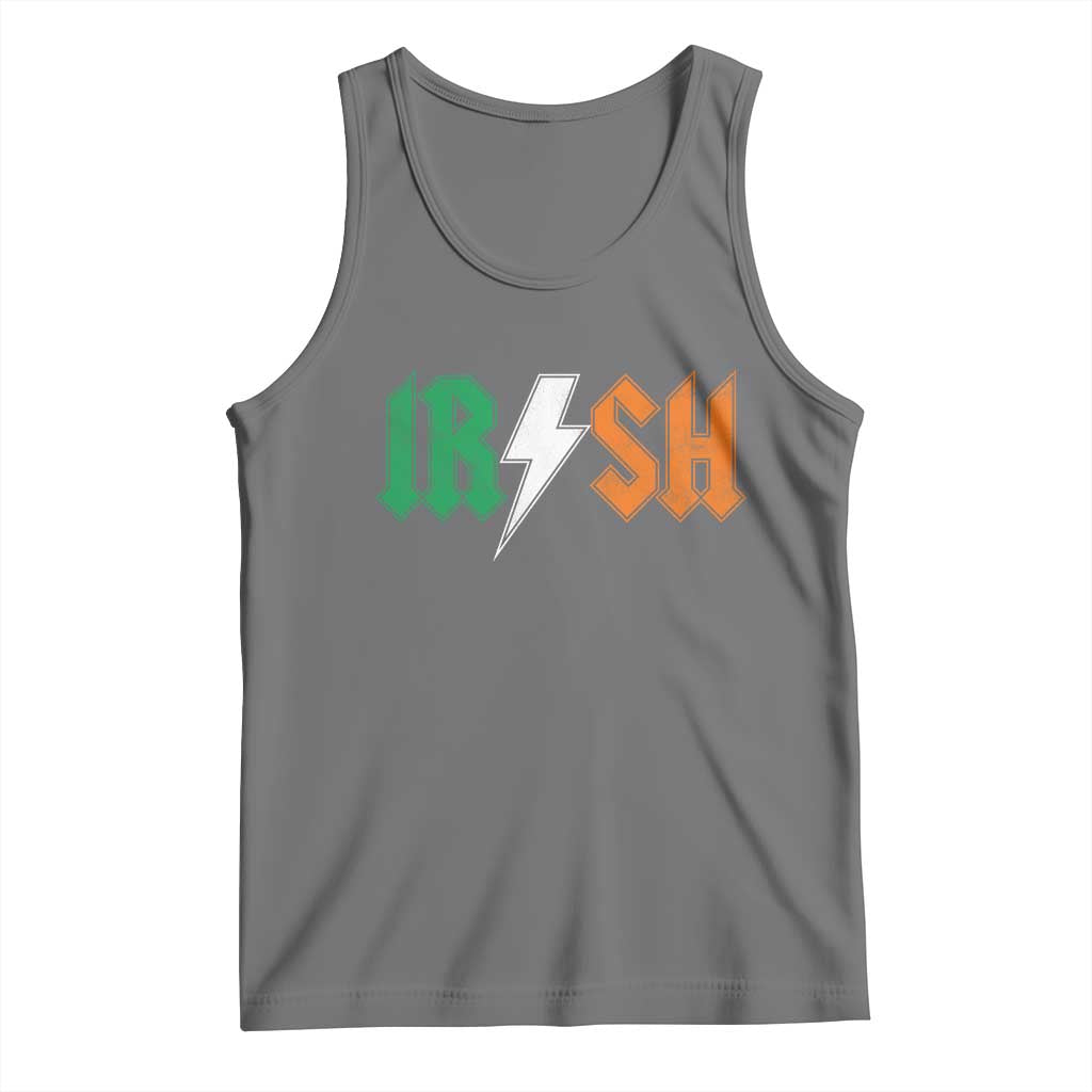 Funny Irish Rocker St Patricks Day Lightning Bolt Rock Music Lover Tank Top