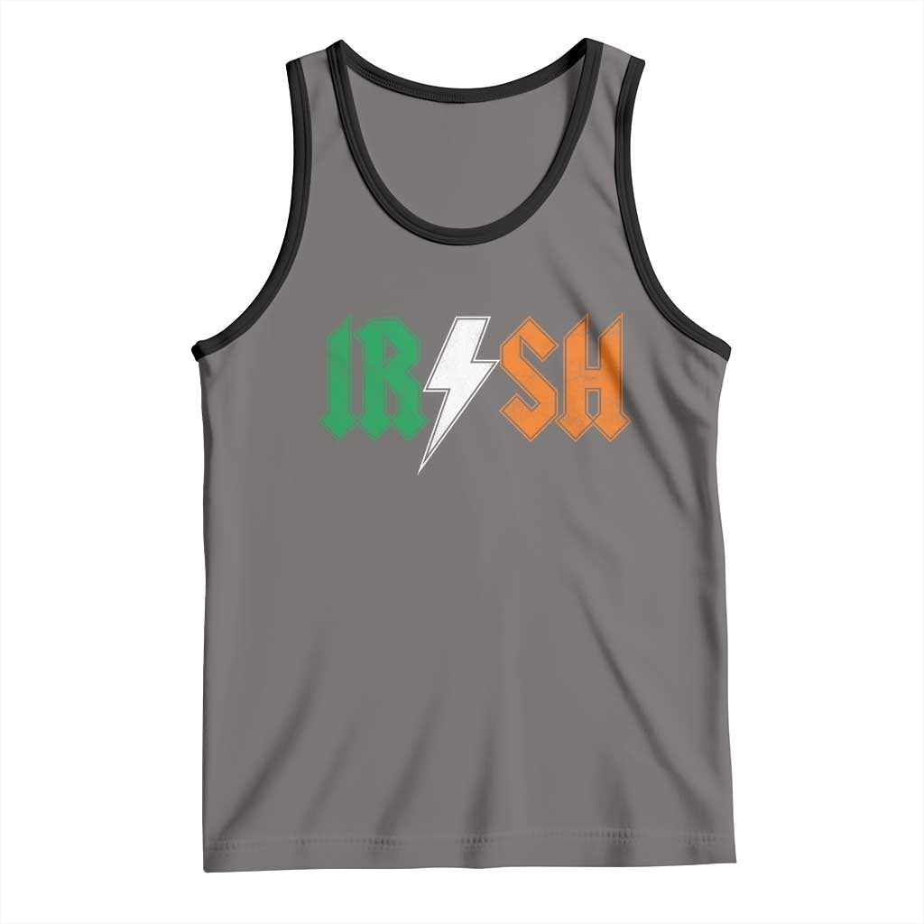 Funny Irish Rocker St Patricks Day Lightning Bolt Rock Music Lover Tank Top