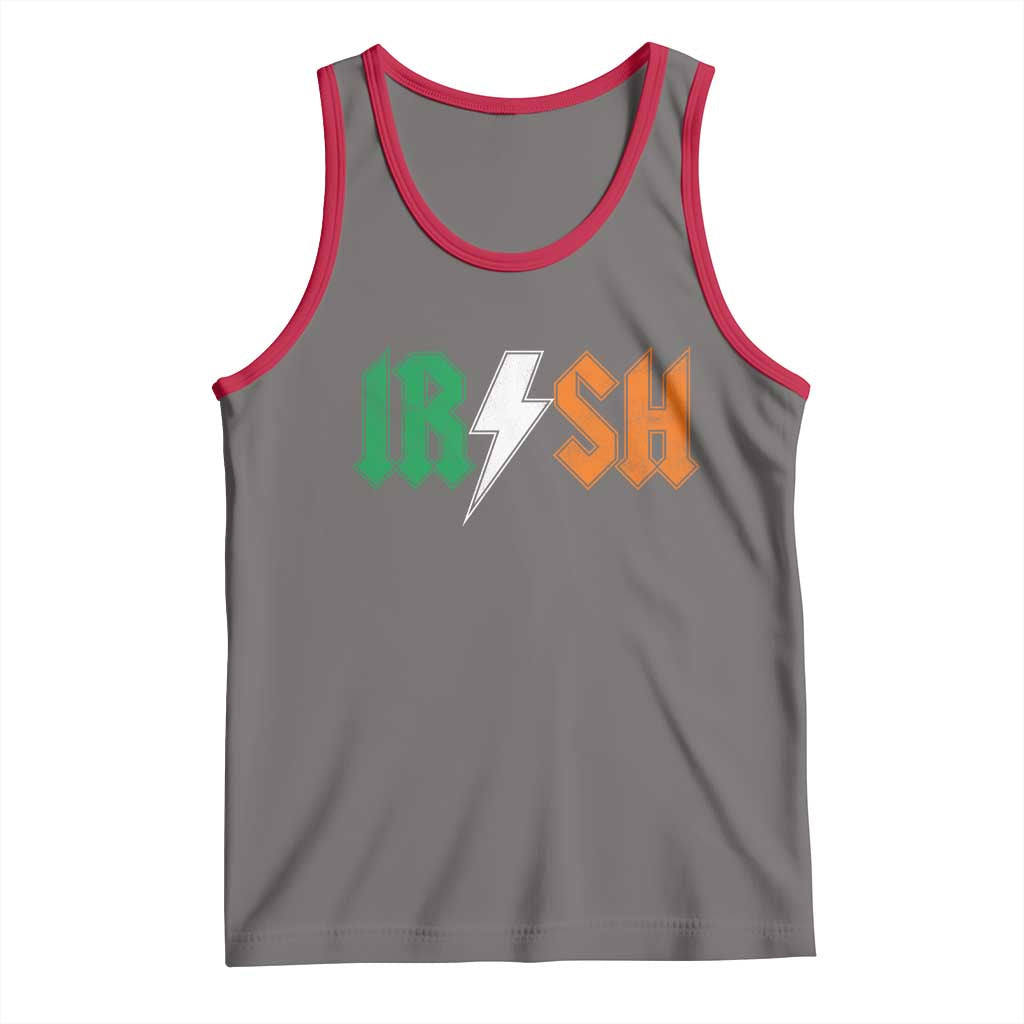 Funny Irish Rocker St Patricks Day Lightning Bolt Rock Music Lover Tank Top