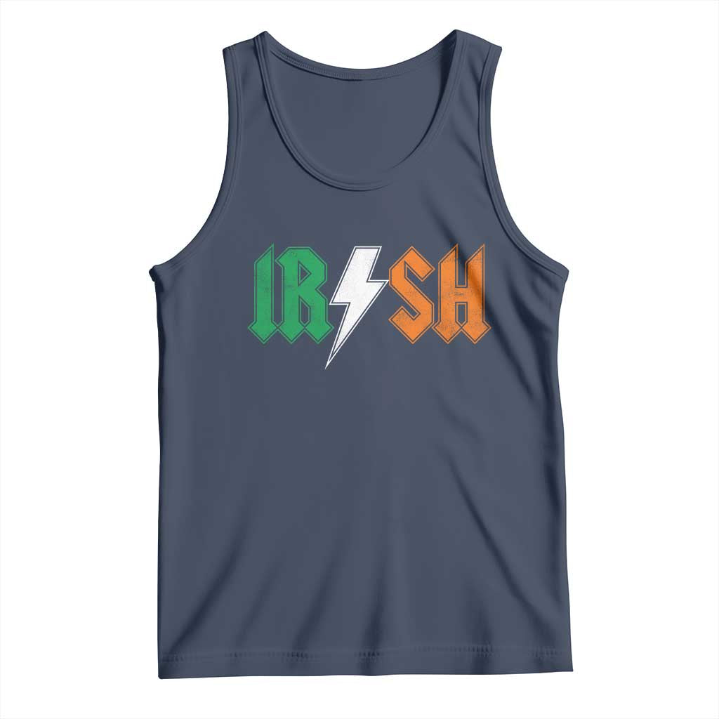 Funny Irish Rocker St Patricks Day Lightning Bolt Rock Music Lover Tank Top